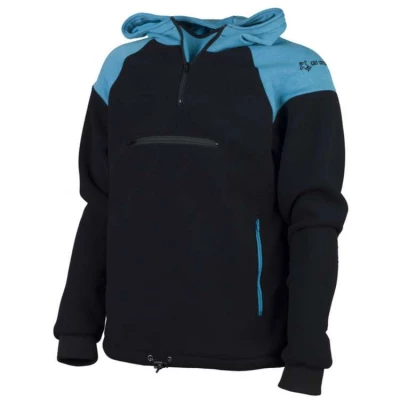Sweat polaire � capuche Kingston respirant, Noir/Bleu - Guy Cotten