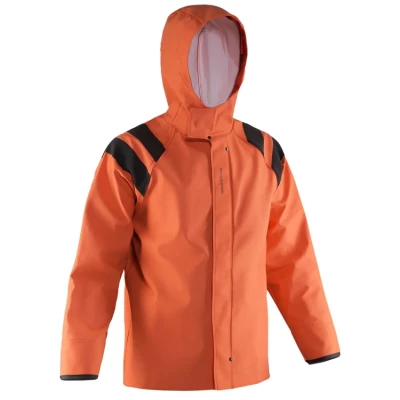 Veste cir� Femme Sedna 462 tissu poly-coton enduit PVC �tanche, imperm�able, poignets N�opr�ne, Orange - Grund�ns