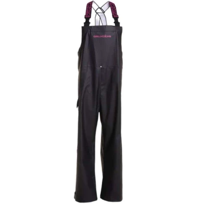 Cotte � bretelles Femme Neptune tissu Polyester enduit PU �tanche, imperm�able, Noir/Rose - Grund�ns