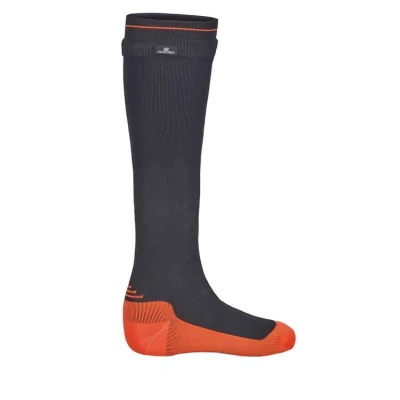 Chaussettes hautes Activ' M�rinos �tanches, respirantes, sans coutures, doublure int�rieure, Gris/Orange - Plastimo