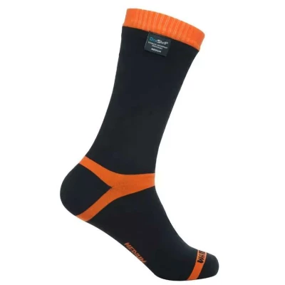 Chaussettes mi-mollet Hytherm Pro �tanches, imperm�ables, respirantes, doublure int�rieure, Noir/Orange - DexShell