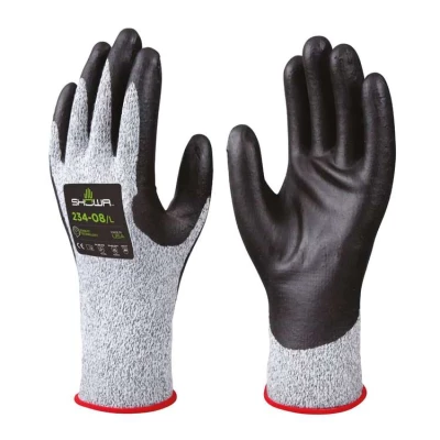 Gants anticoupure en HPPE jauge 13 avec support spandex respirant, lavable, Gris - Contact alimentaire - Showa