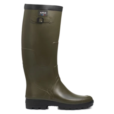 Bottes professionnelles Benyl XL pour mollets larges en caoutchouc, Kaki - Usage intensif - Aigle