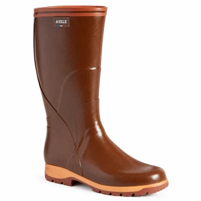 Bottes professionnelles Tancar Pro en caoutchouc renfort Kevlar, Marron - Usage intensif - Aigle