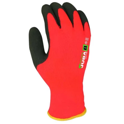 Gants professionnels anti-coupure Juba polyester enduction latex sable, Jauge 10, Orange - Usage en milieu froid et humide - Juba