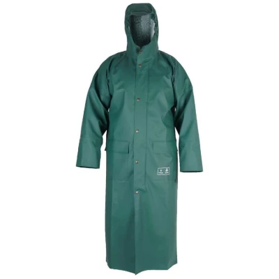 Manteau cir� Long avec zip et capuche ajust�e par Pros Wear, Vert - Taille XS - Pros Wear