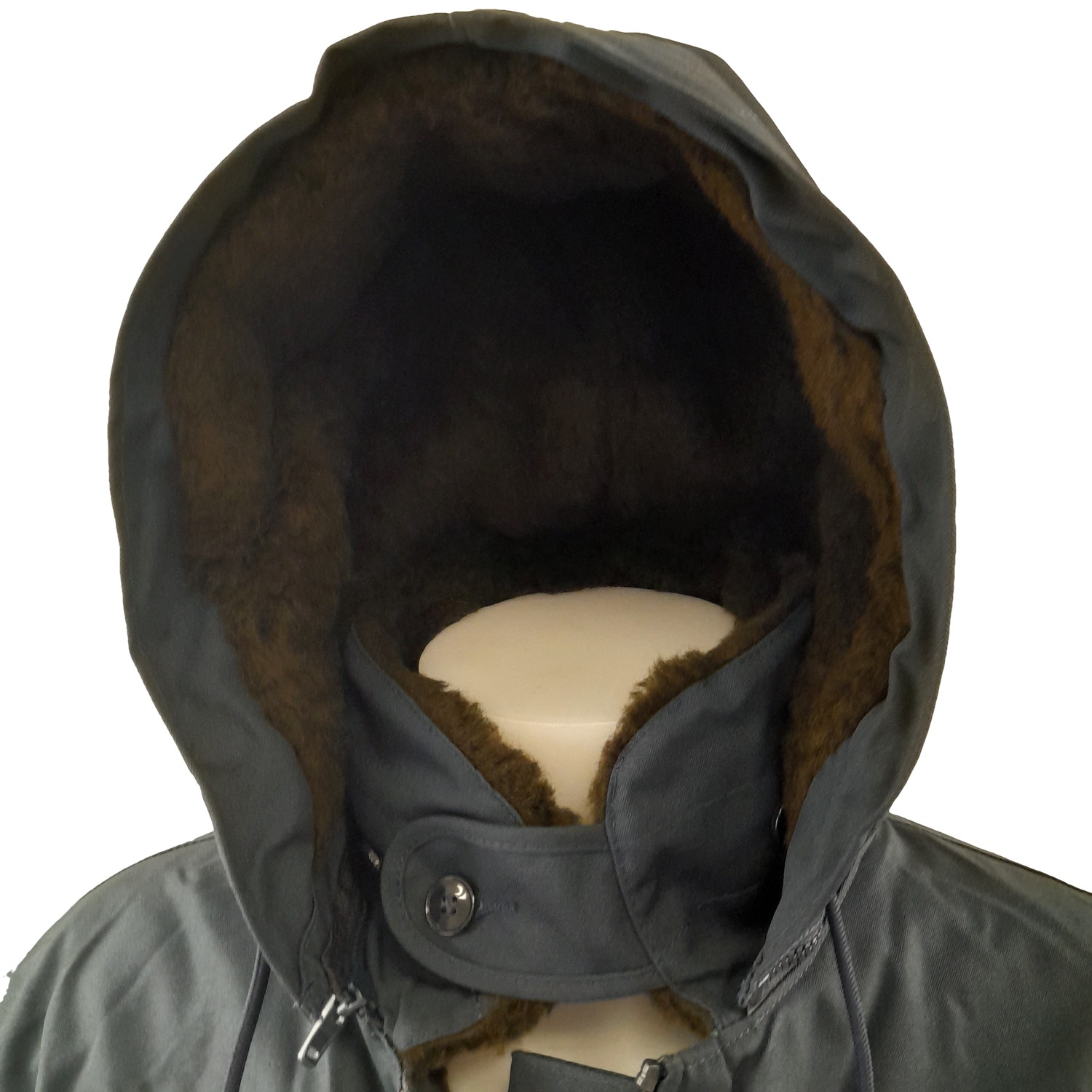 Vue fourrure et fermeture col