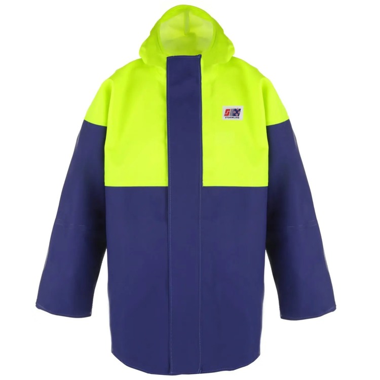 Veste ciré longue doublée Crew 211 Jaune/Bleu - Stormline