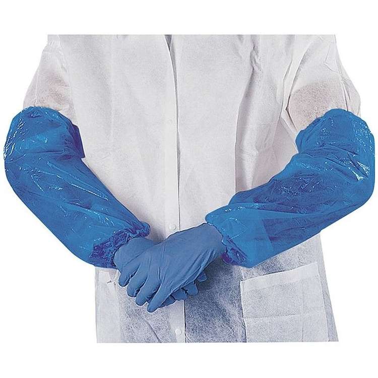 Lot de 100 Manchettes jetables poissonnier en polyéthylène par Delta Plus, Bleu - Delta Plus
